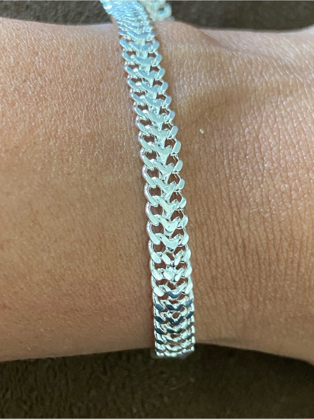 Men or women Sterling Silver 925 Flat Curb Bracelet - Silver